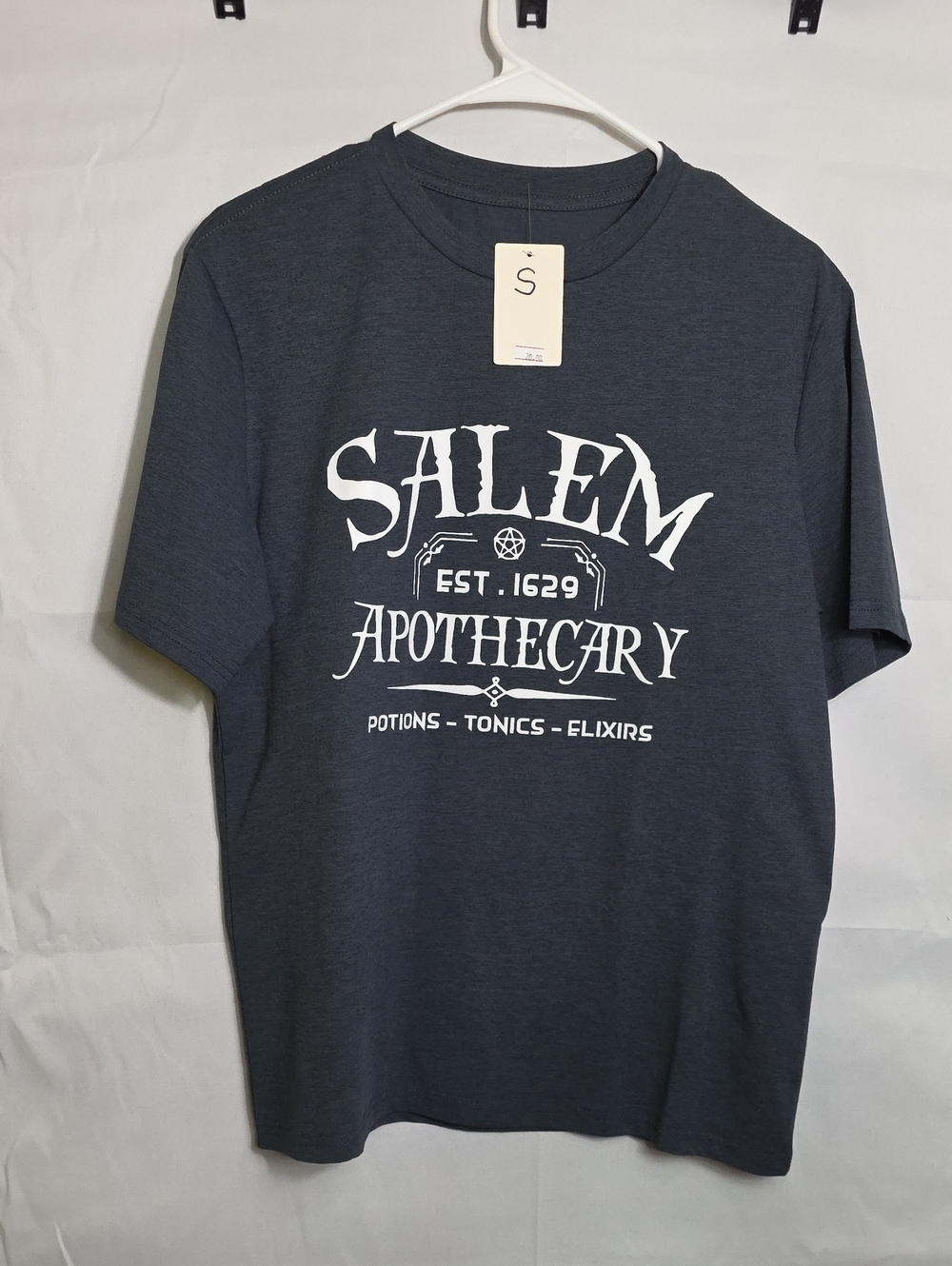 Halloween Salem Apothecary Graphic Tee Womens Small Charcoal Gray (W709)